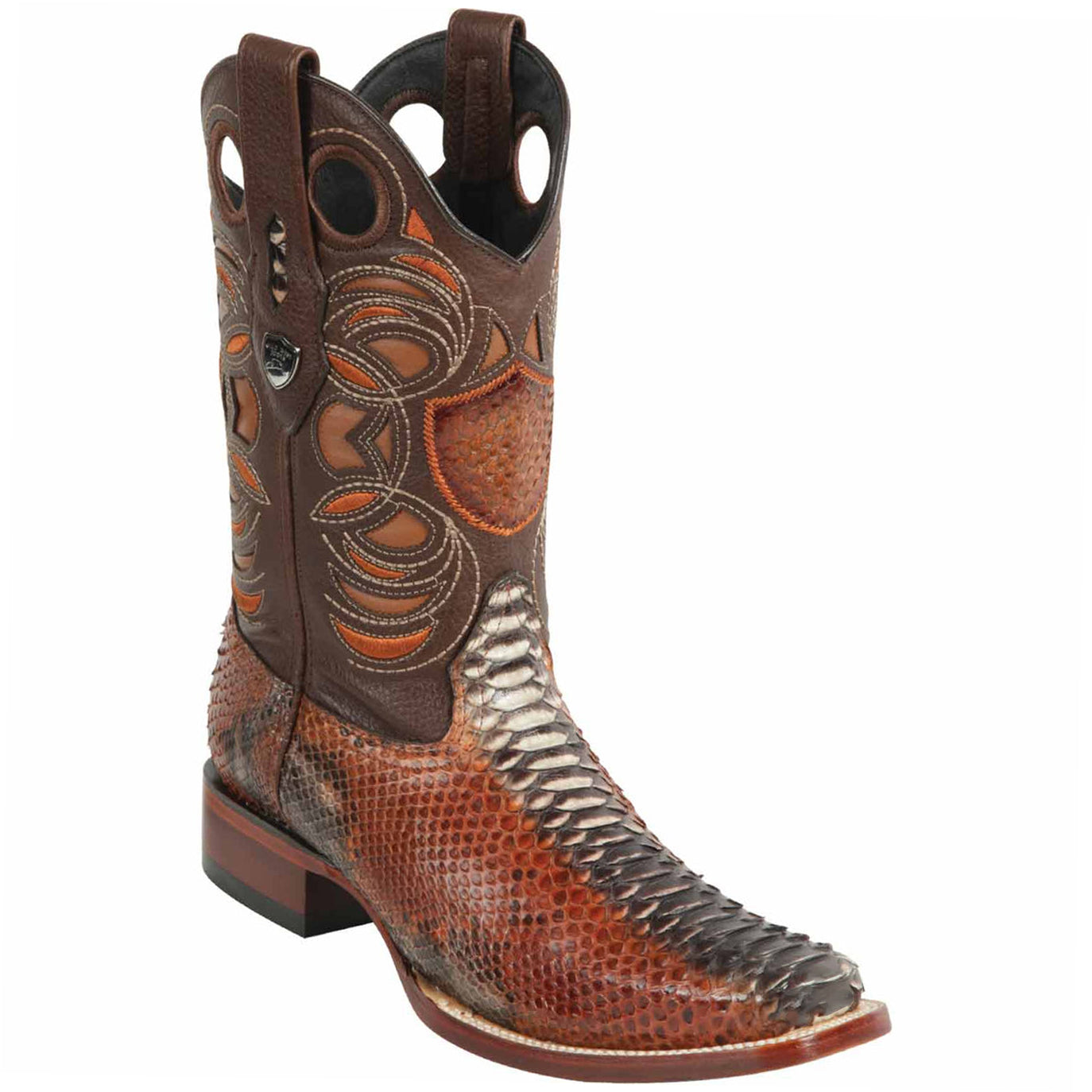 Mens snakeskin cowboy boots square sale toe