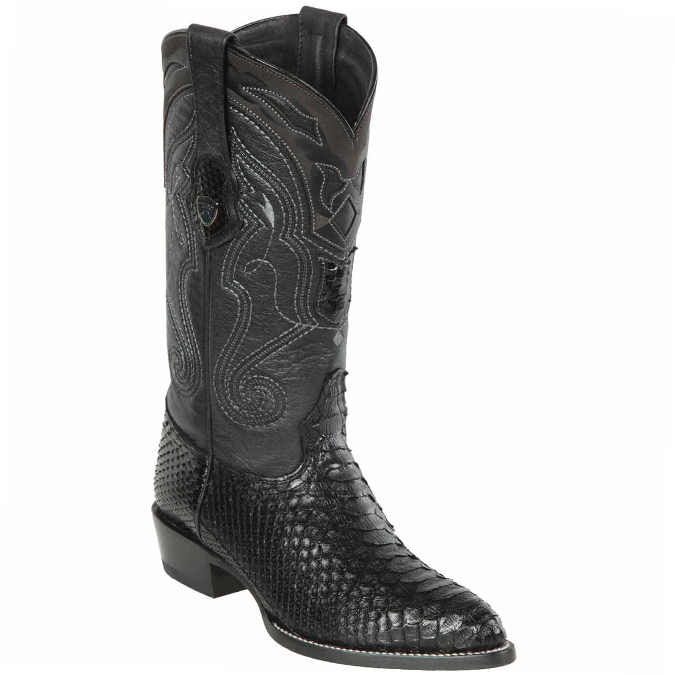 Wild West Boots Black Python Cowboy Boots J Toe