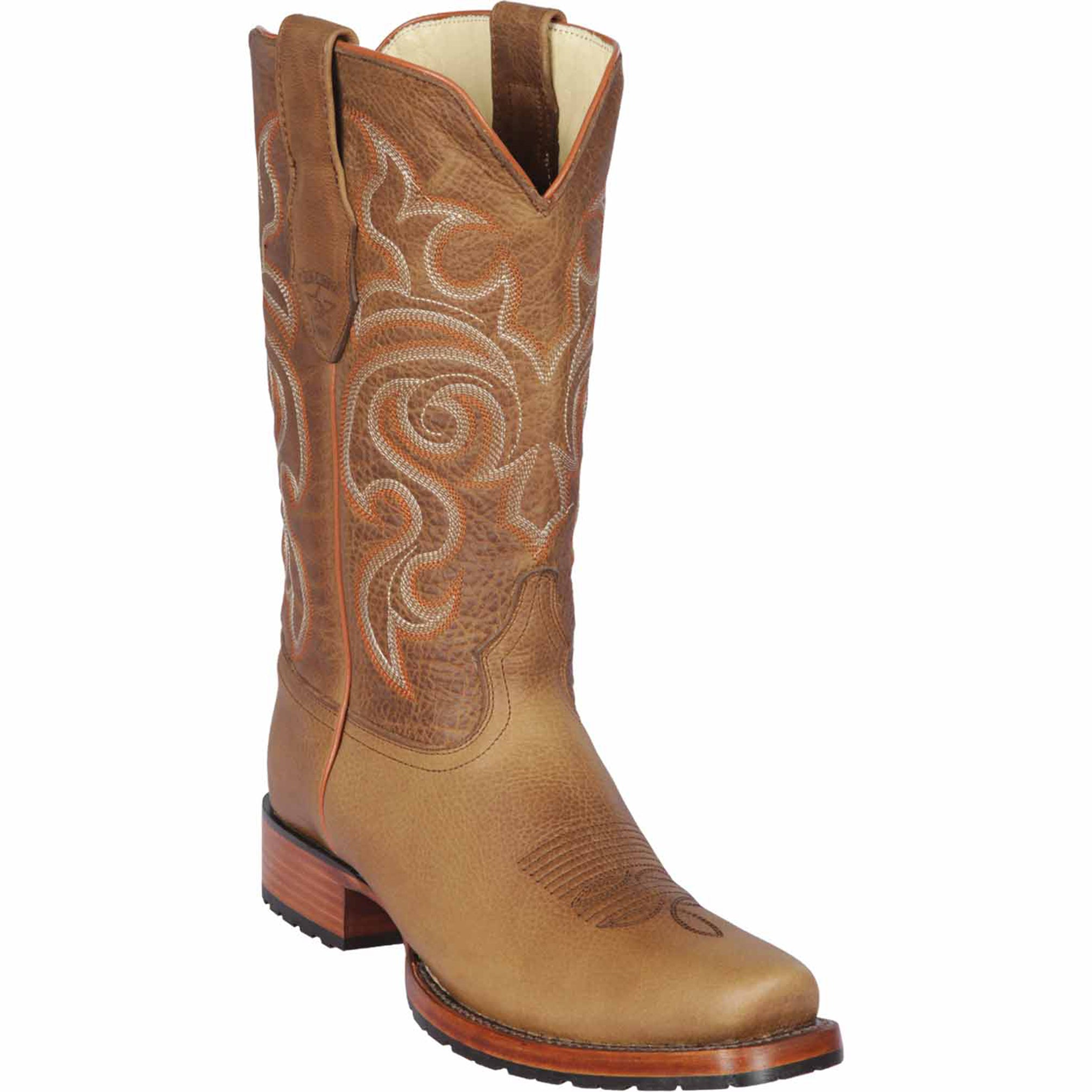 light brown square toe cowboy boots