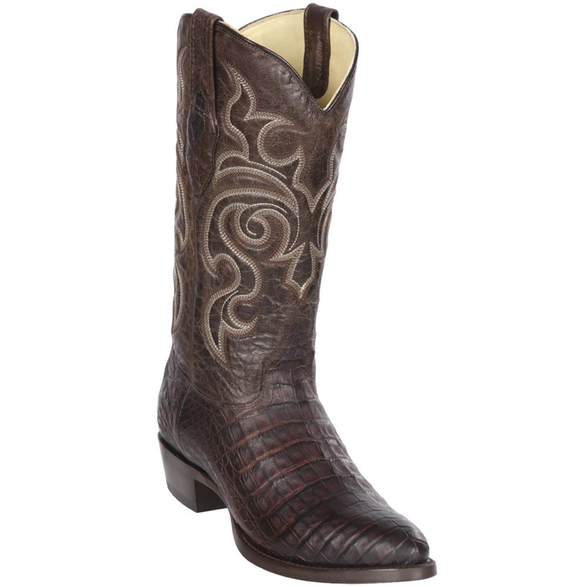 Brown Caiman Belly Cowboy Boots R-toe – Vaquero Boots