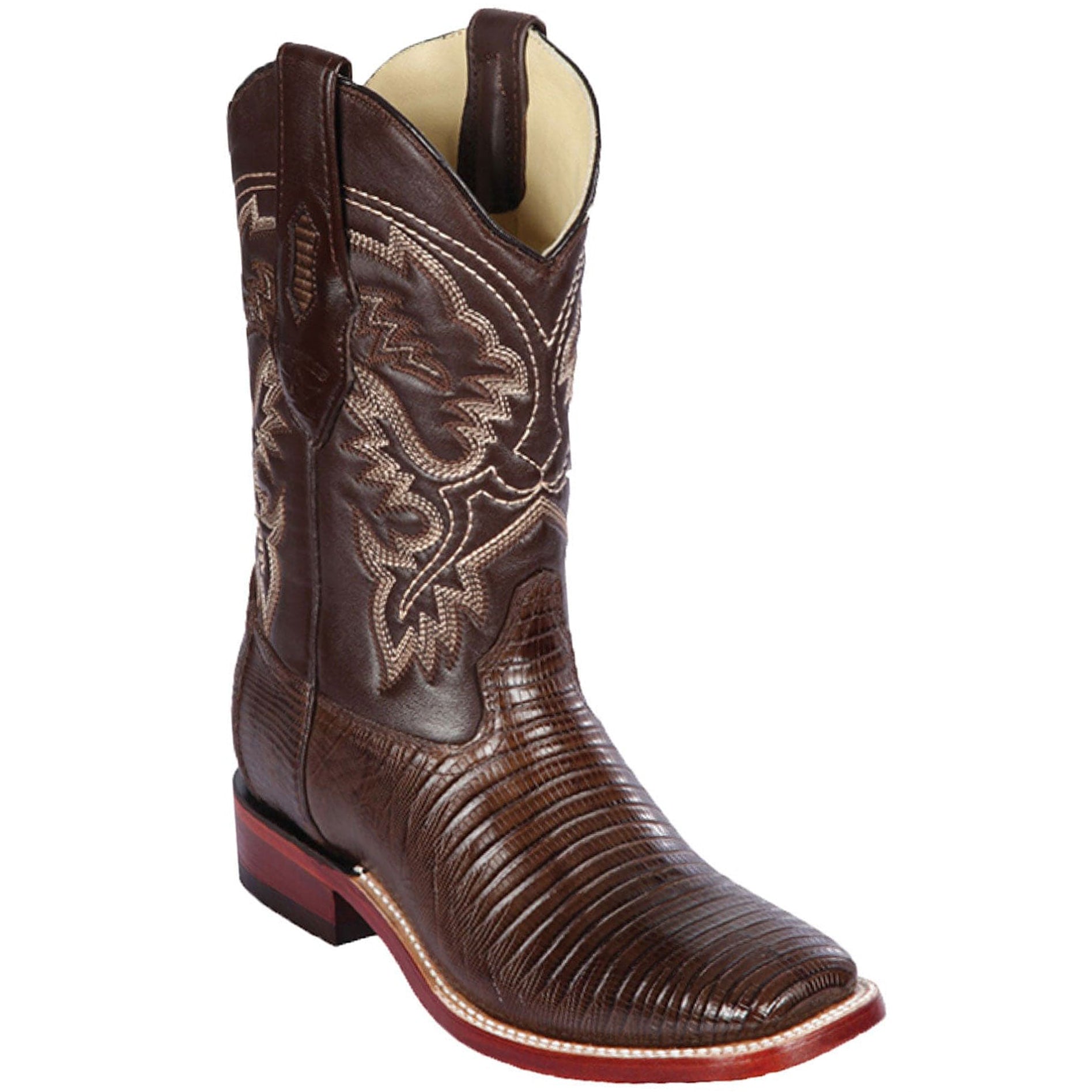 Brown Lizard Square Toe Cowboy Boots