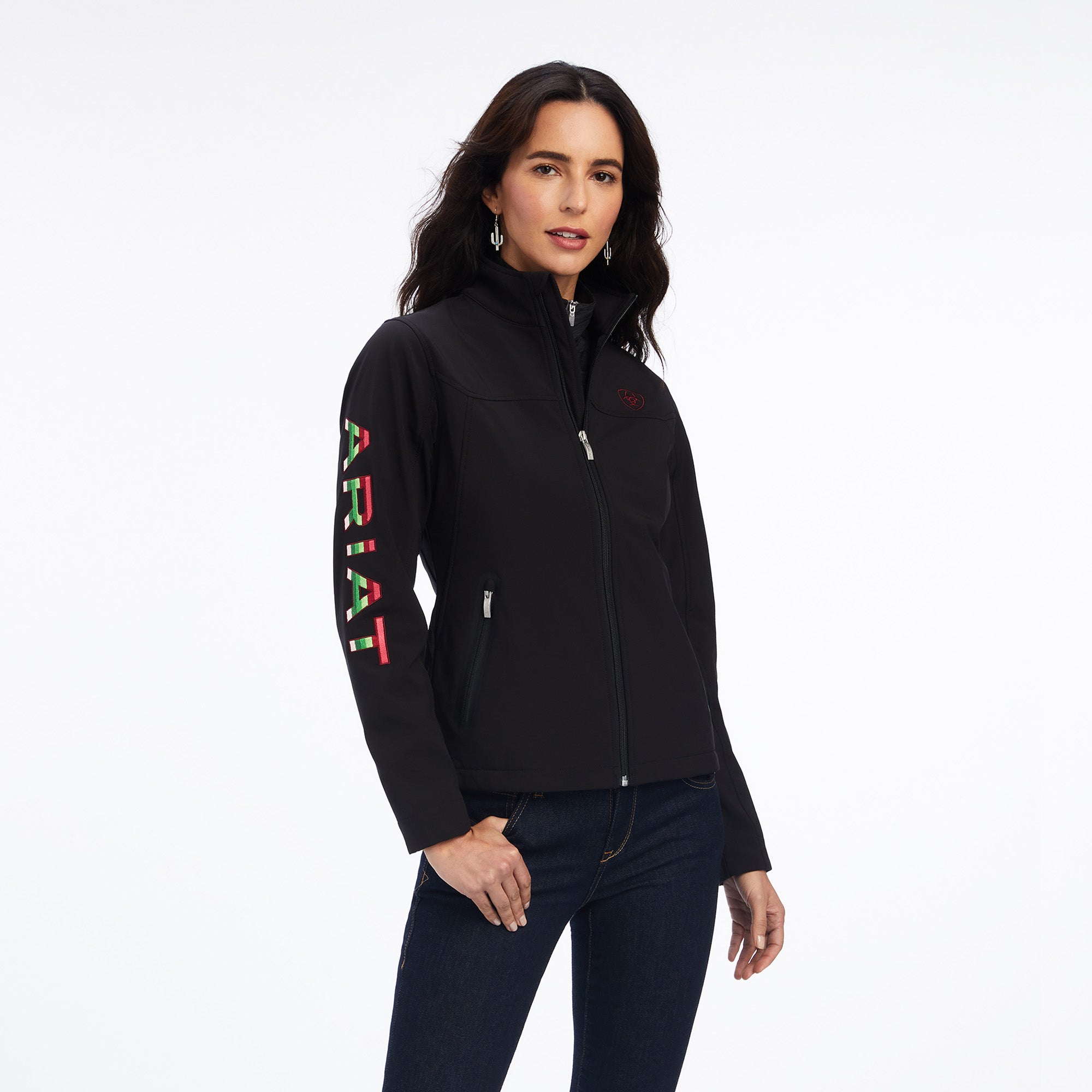 Chamarra Ariat Para Mujer Rosas Team Softshell