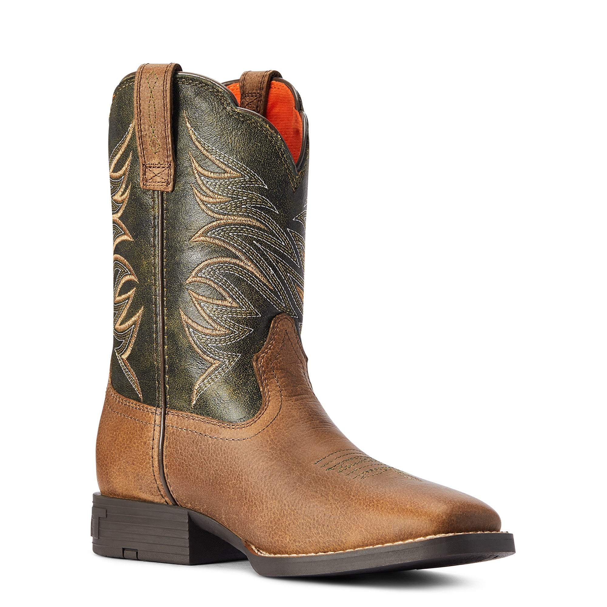 Botte western Firecatcher marron vieilli Ariat pour enfant