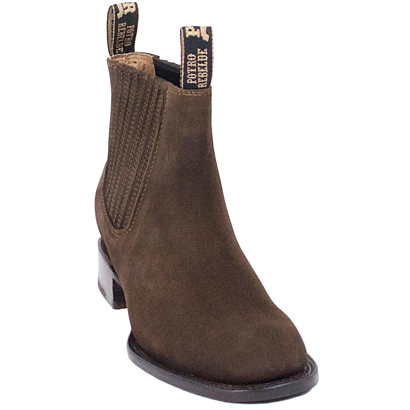 Square shops toe suede boots