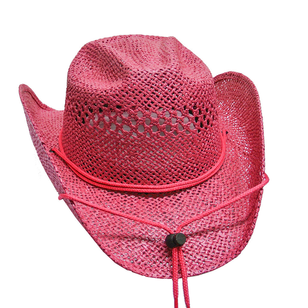 Pink Straw Cowgirl Hat