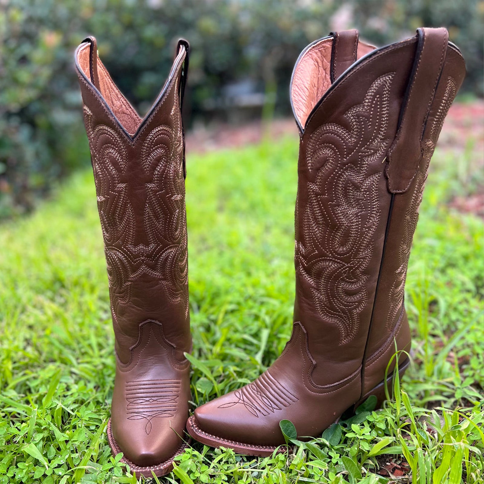 Brown Snip Toe Cowgirl Boots Tanner Mark Boots