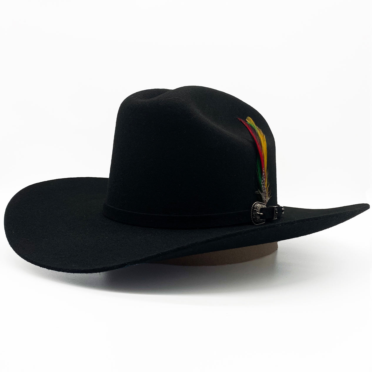 Bolero Hat the WRANGLER Grey Wool Felt Flat Crown Wide Brim Hat Men Women  Western Hats 