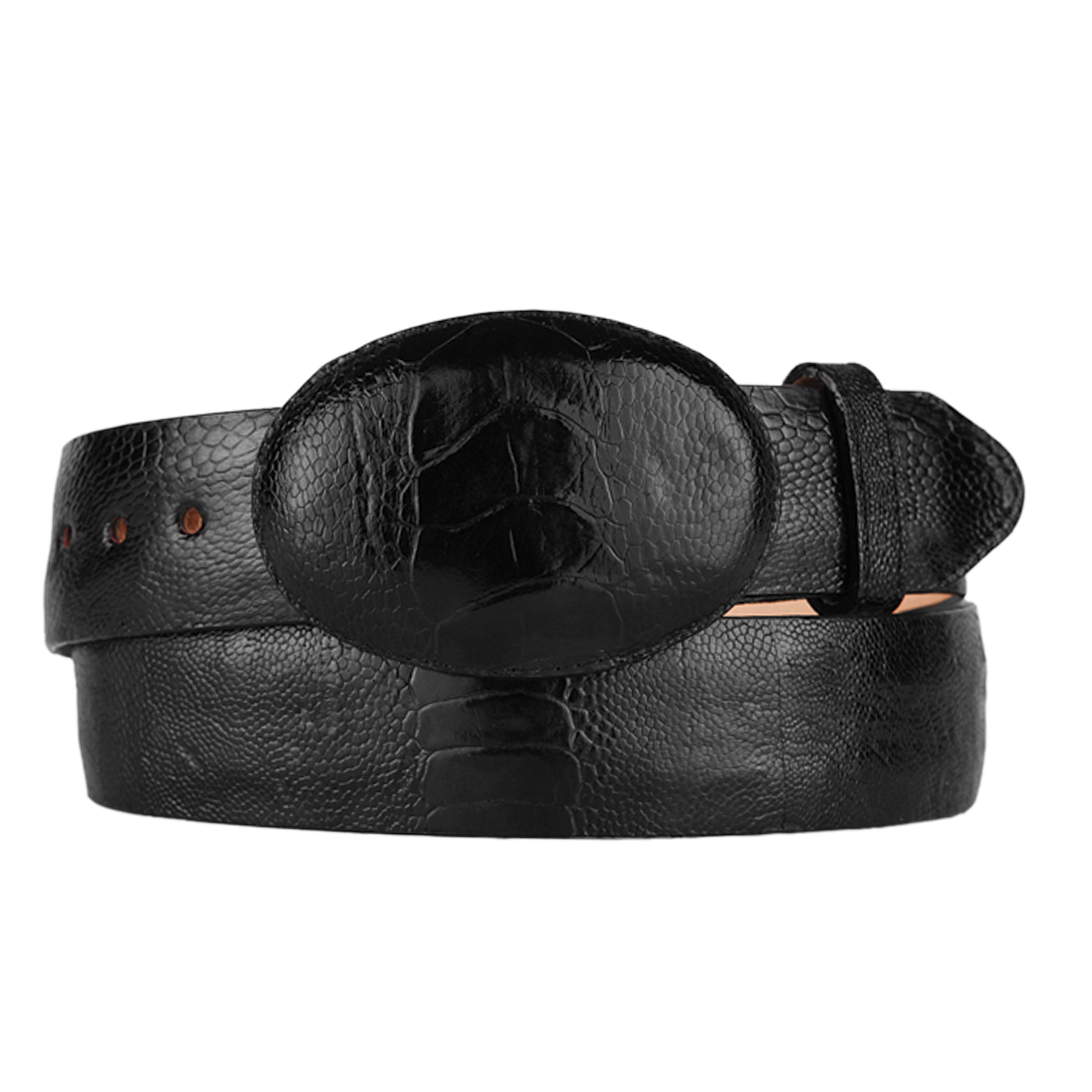 Westport Men's Black Ostrich Belt