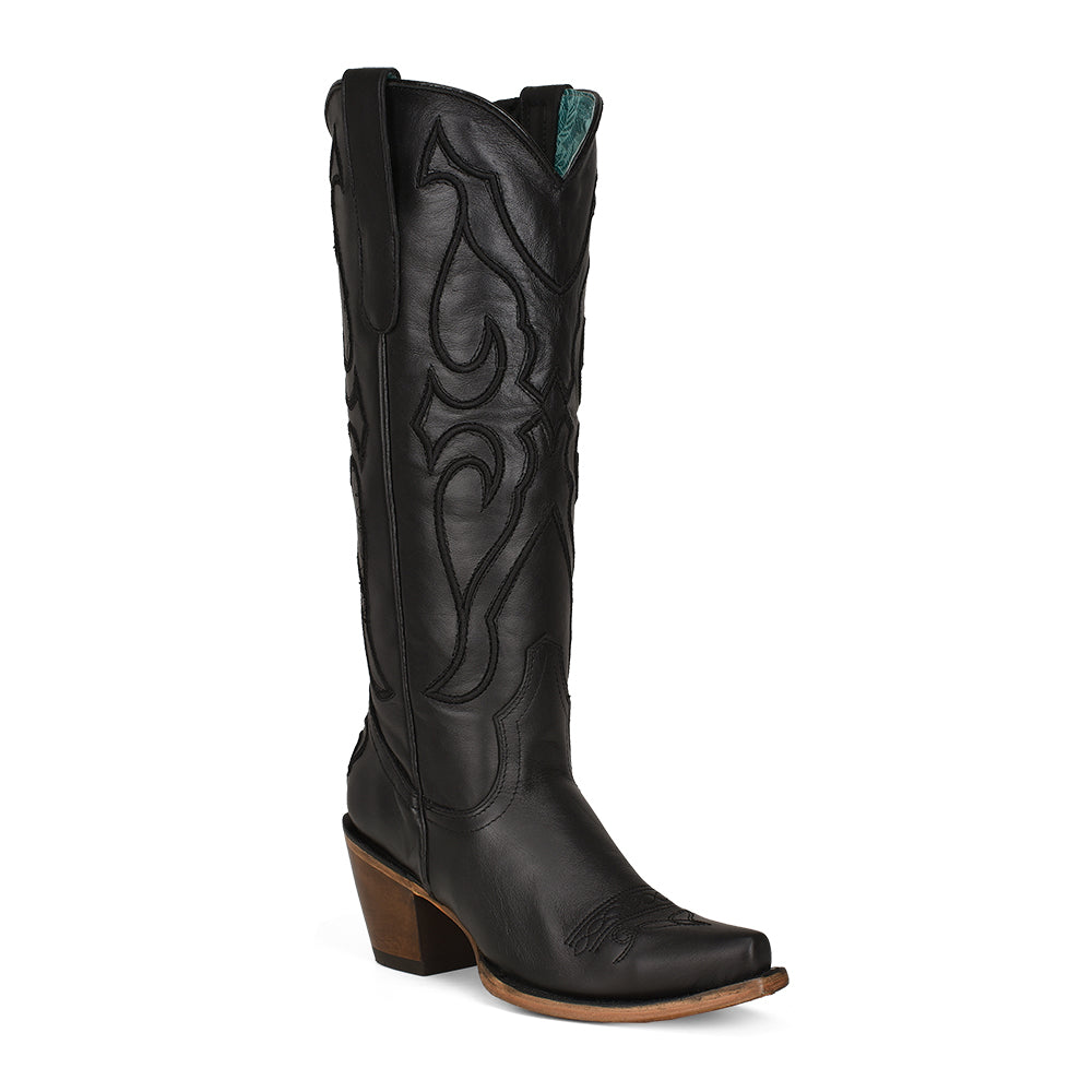 Ladies tall black boots best sale