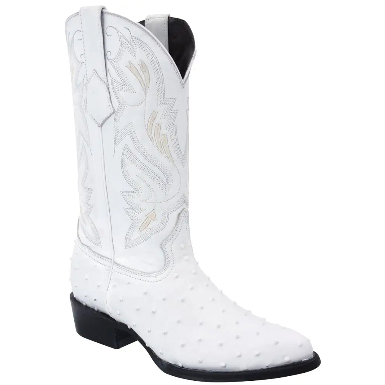 Print Ostrich Boots White