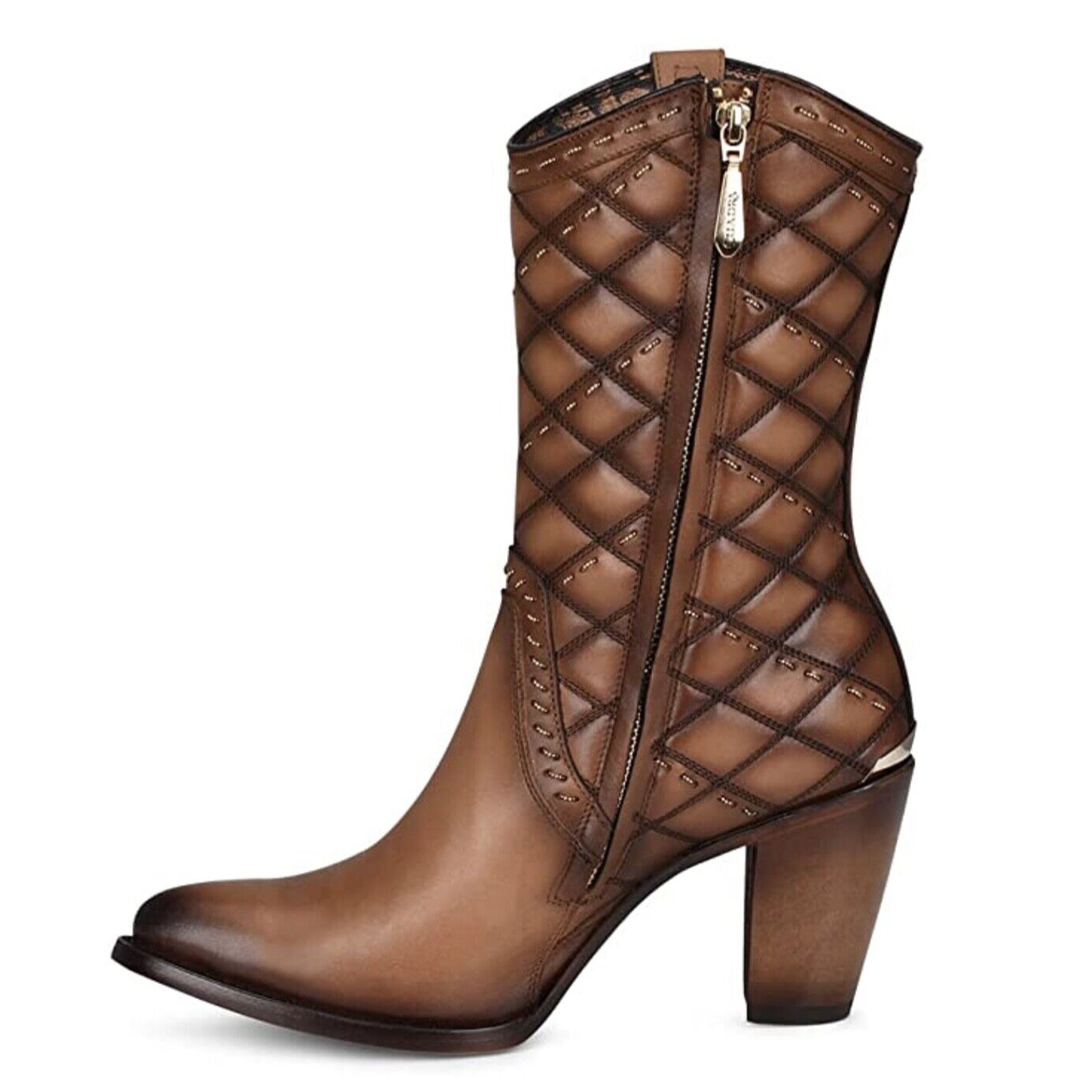 Mid Shaft Woven Round Toe Bootie