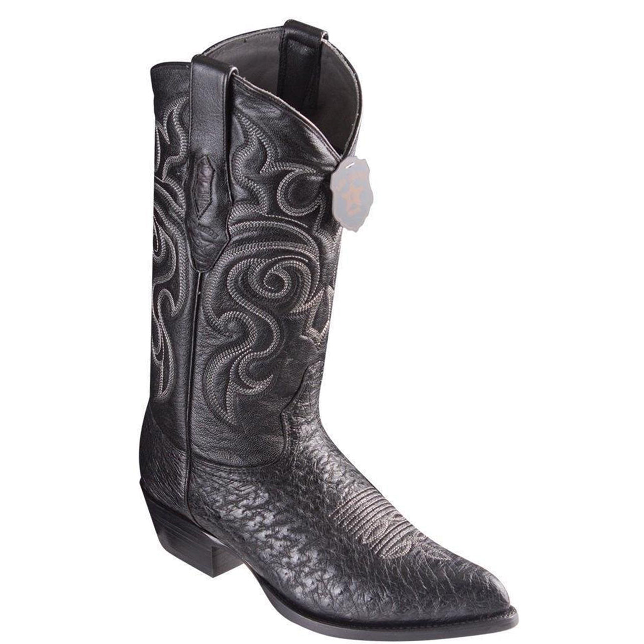 Black Smooth Ostrich Boot