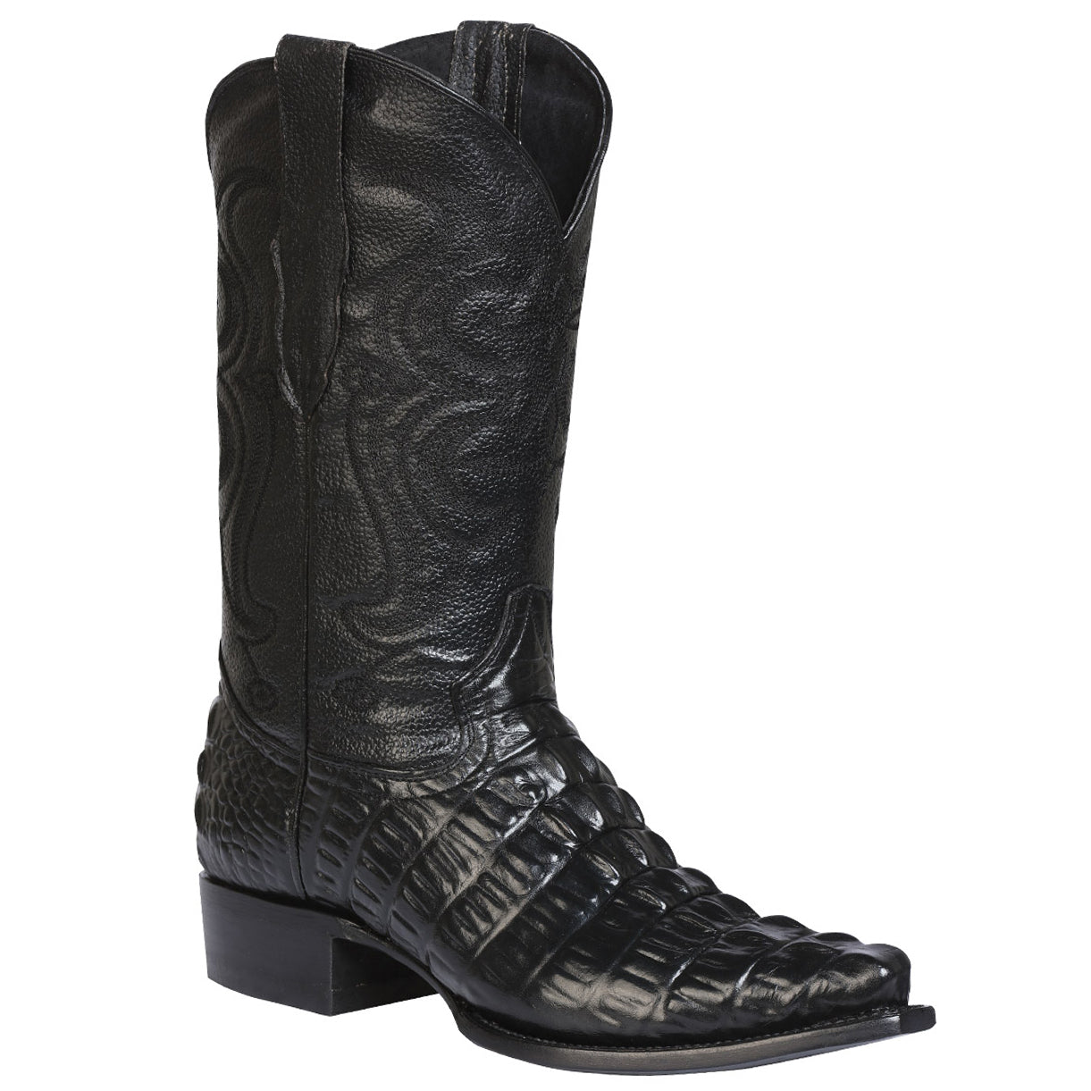 Black Alligator Print Cowboy Boots Snip Toe