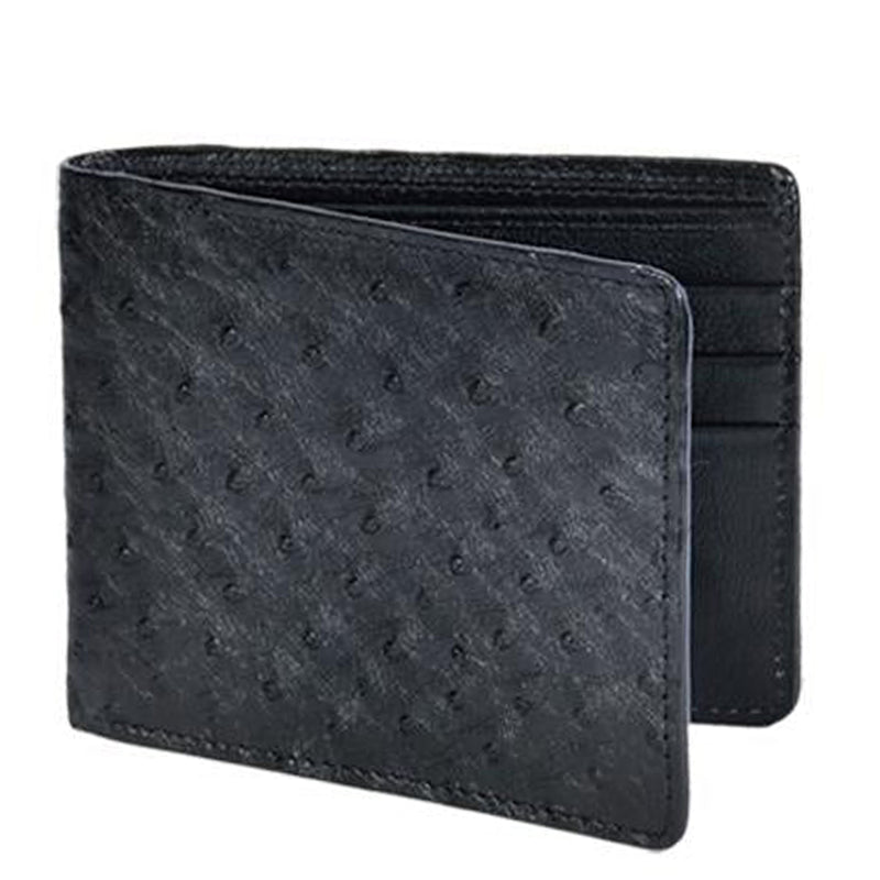 Genuine Black Ostrich Skin Wallets