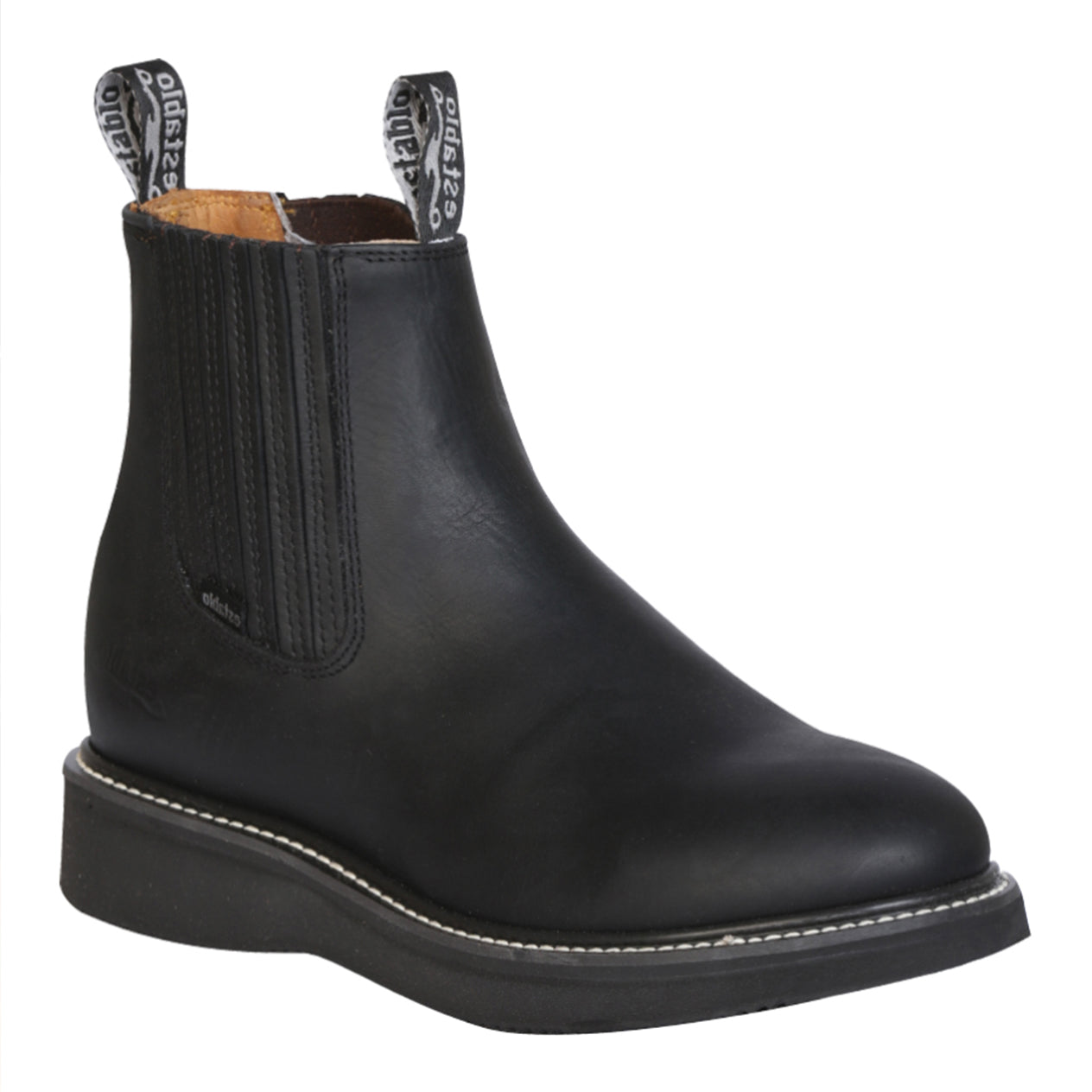 Black Ankle Pull On Work Boot