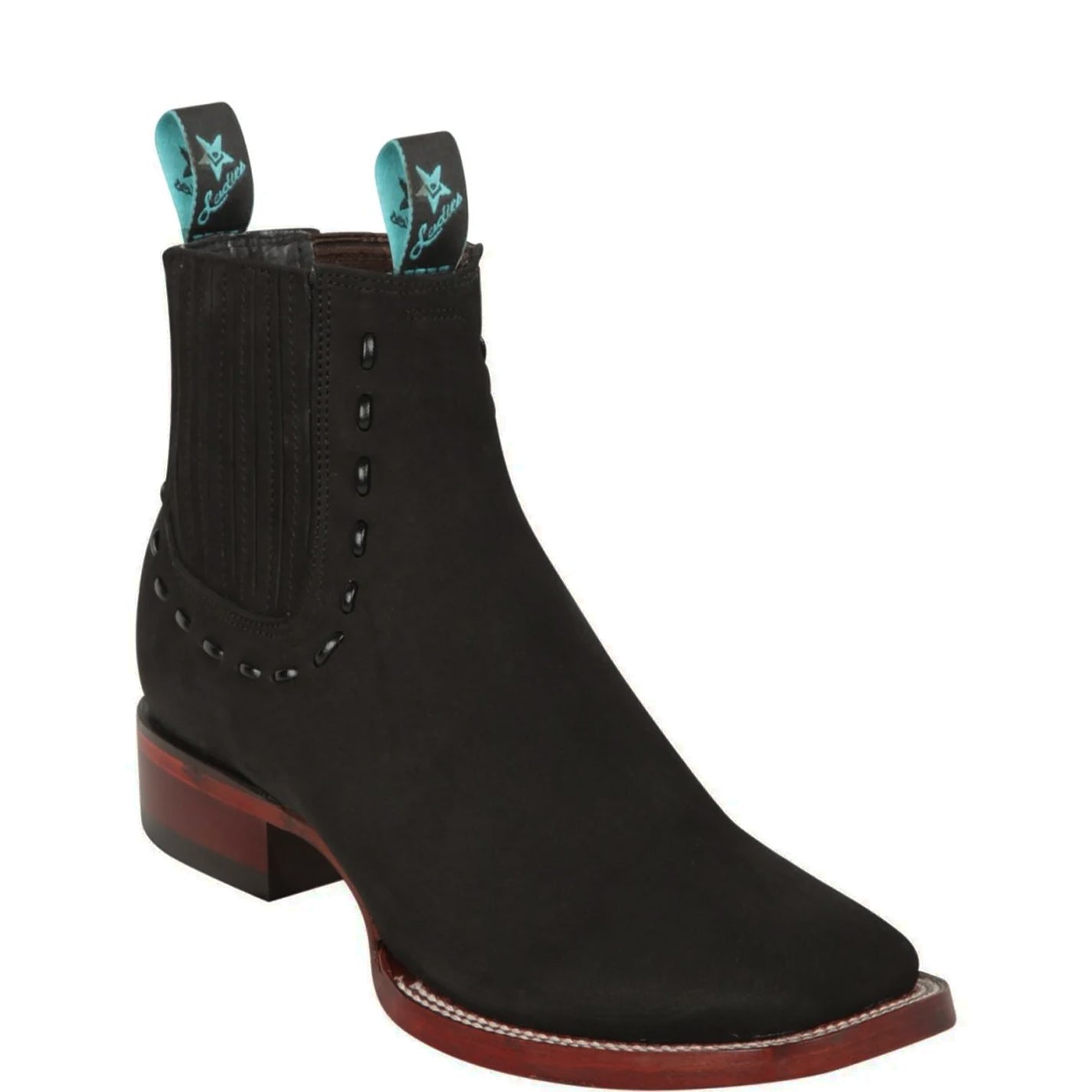 Woman's Black Square Toe Chelsea Boot