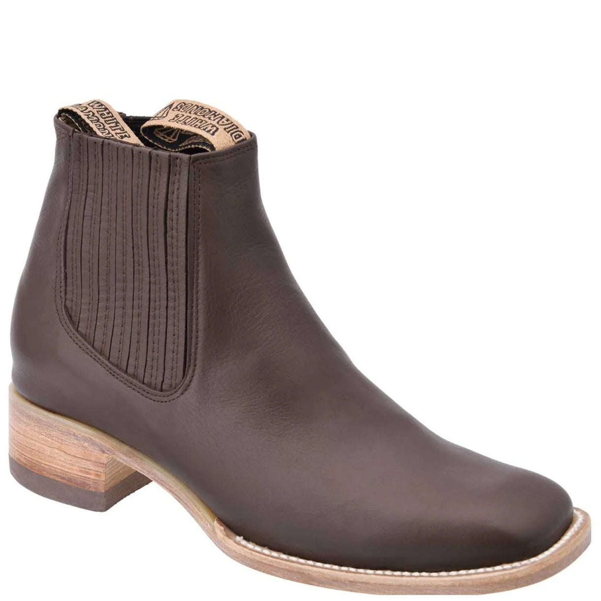 Brown Square Toe Ankle Boot