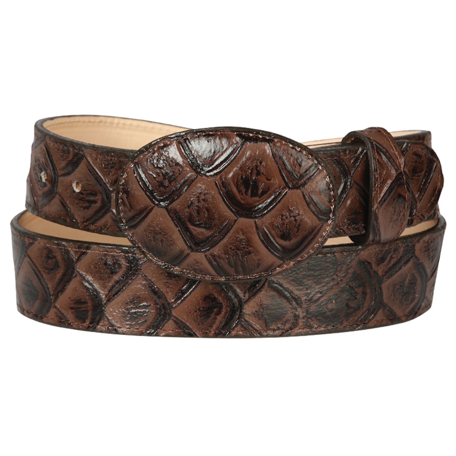 Printed brown Pirarucu western Belt