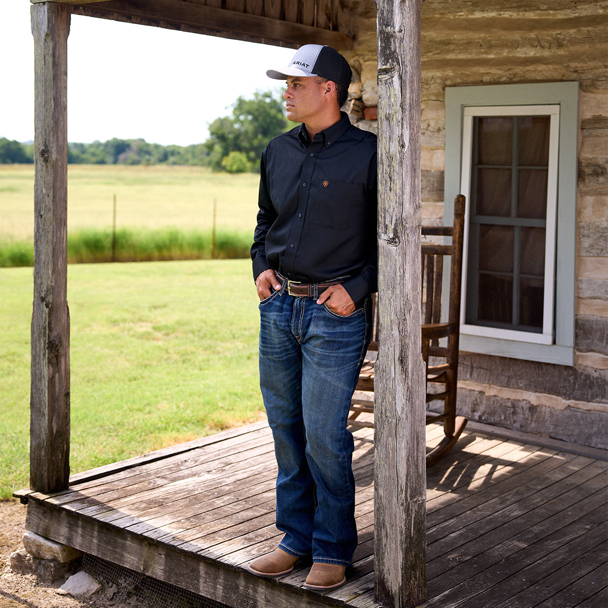 Man wearing western outfit