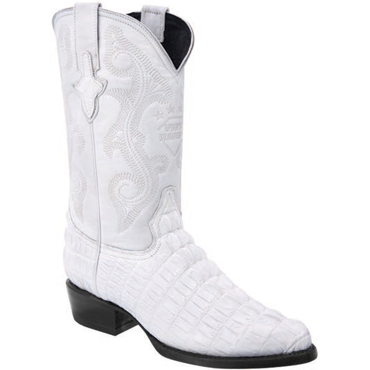 White Crocodile print cowboy boots