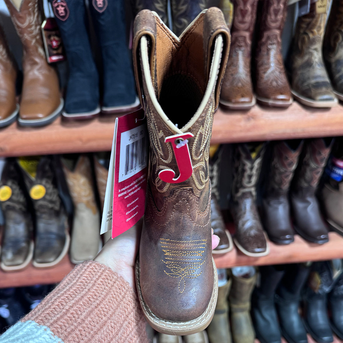 Frente de botas para nino vaqueras Justin 