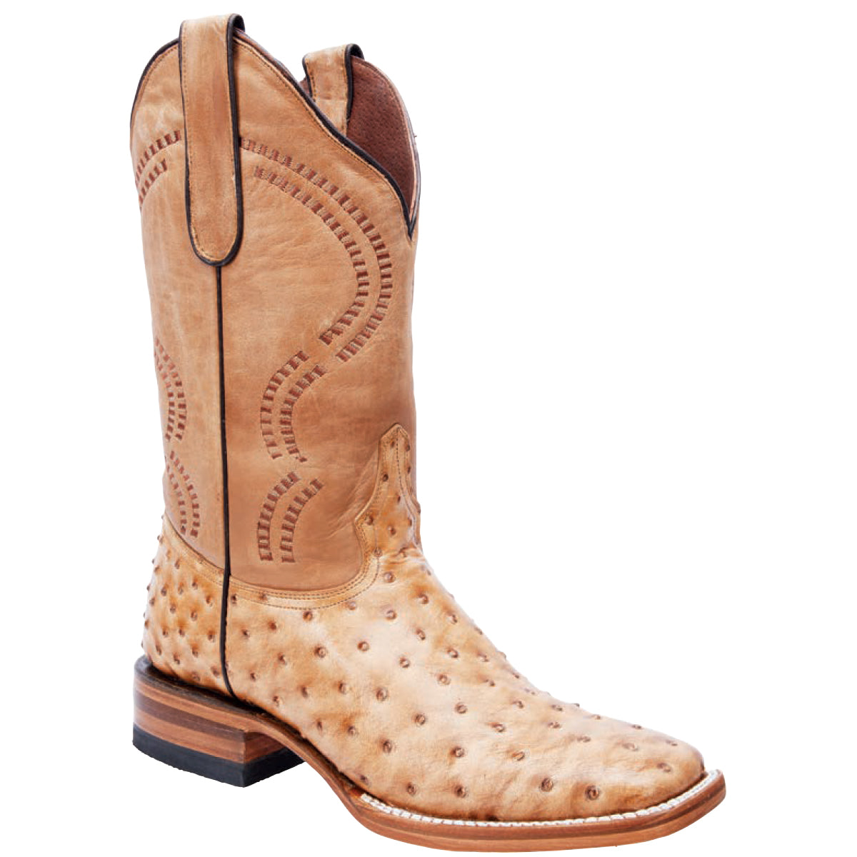 Mens Oryx Ostrich Print Boots