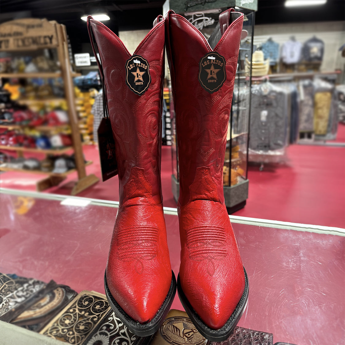 Botas De Avestruz Rojas