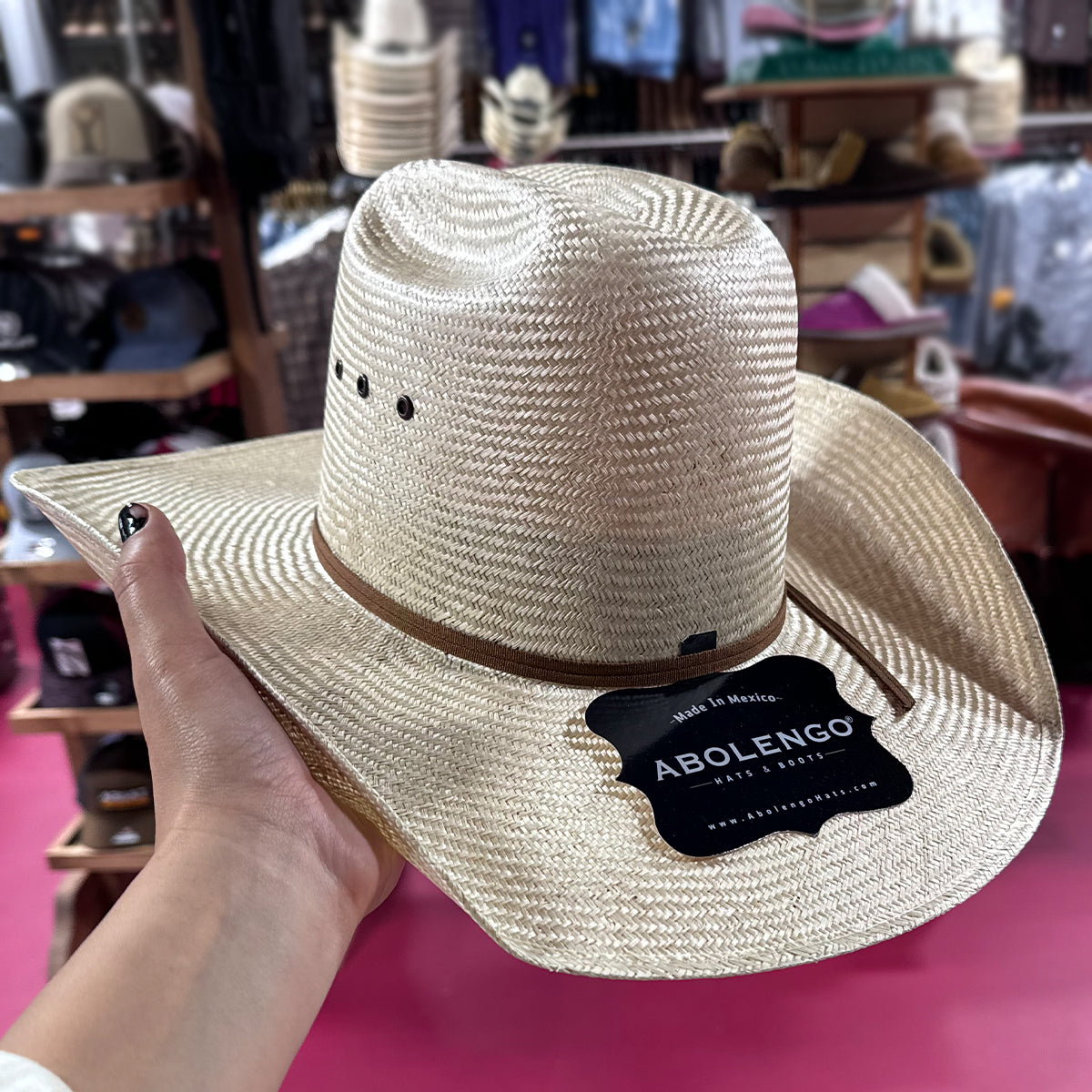 Sisal Minnick crown cowboy hat