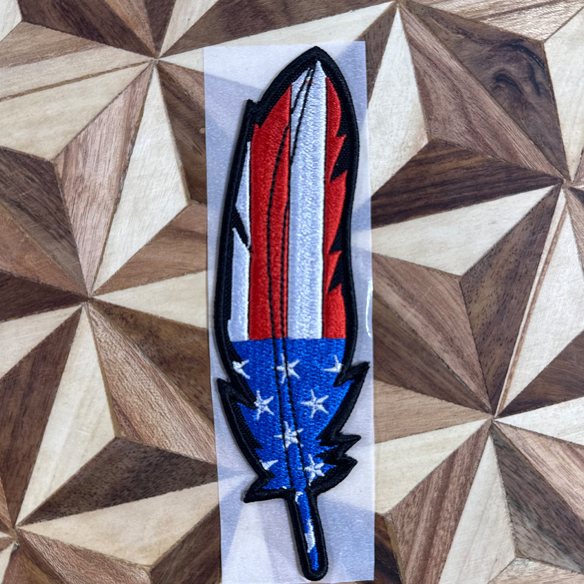 USA feather cowboy hat patches
