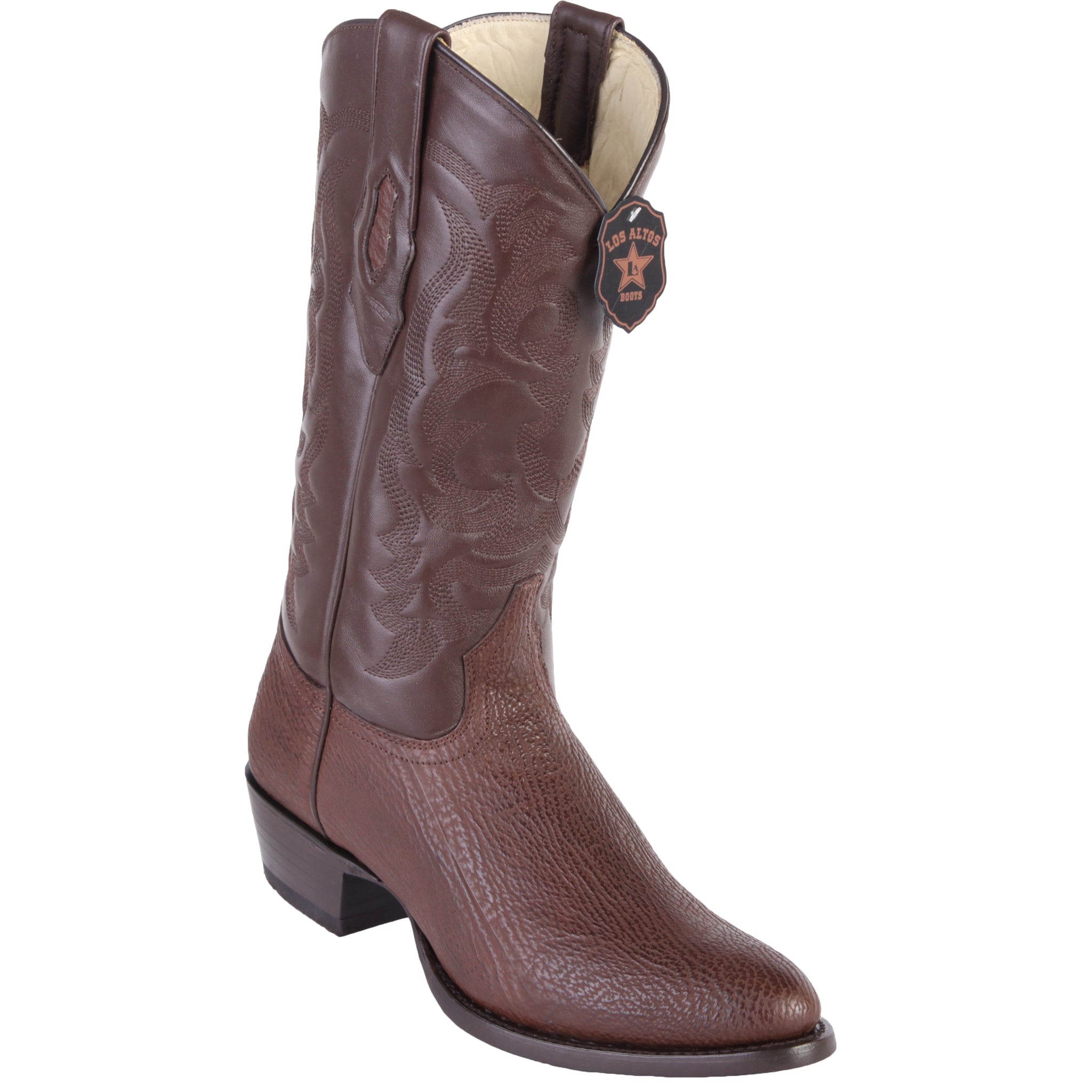 Los Altos Mens Shark Skin Cowboy Boots R-Toe