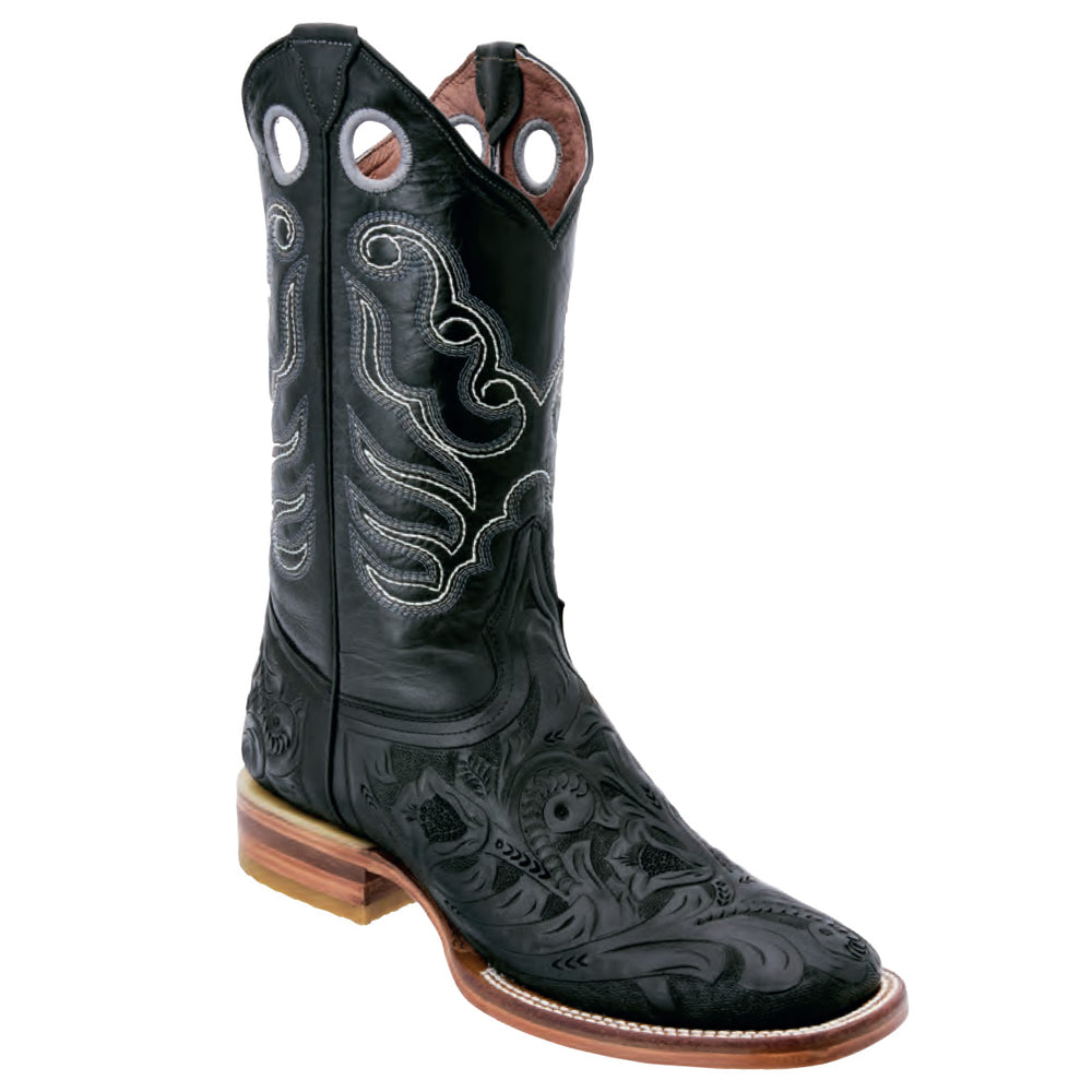 Mens Hand Tooled Boots Square Toe